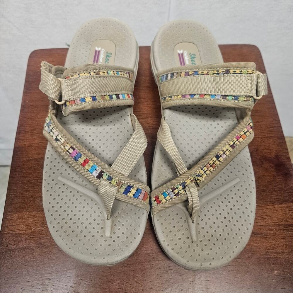 Skechers Women's Reggae Mad Swag Sandals Tan Multicolor Size 9